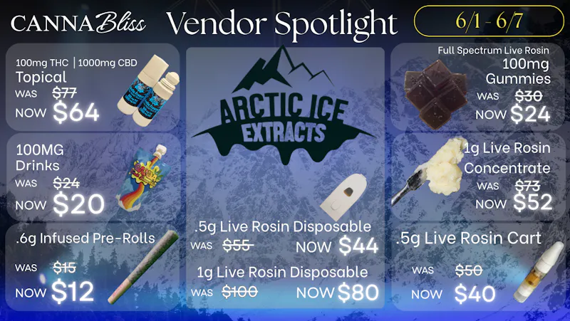 Cannabliss Arctic Ice | 20% Off | 45+ Choices | FS Live Rosin