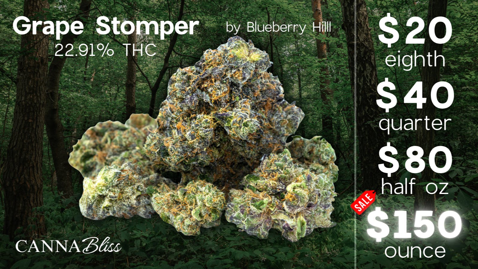 Cannabliss $20e | $40q | $80h | $150o | Grape Stomper