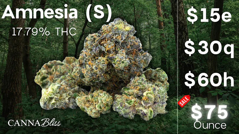 Cannabliss $15e | $30q | $60h | $75oz | Amnesia
