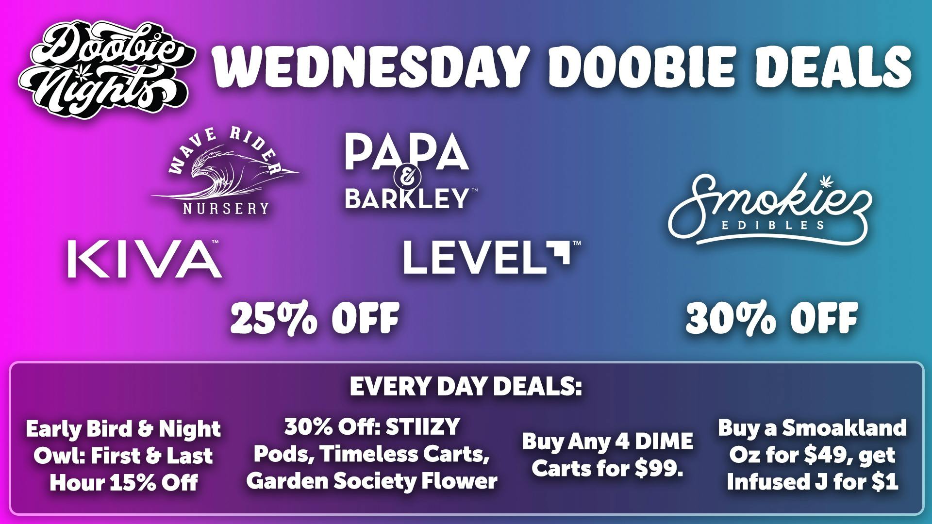 Doobie Nights Wednesday Doobie Deals