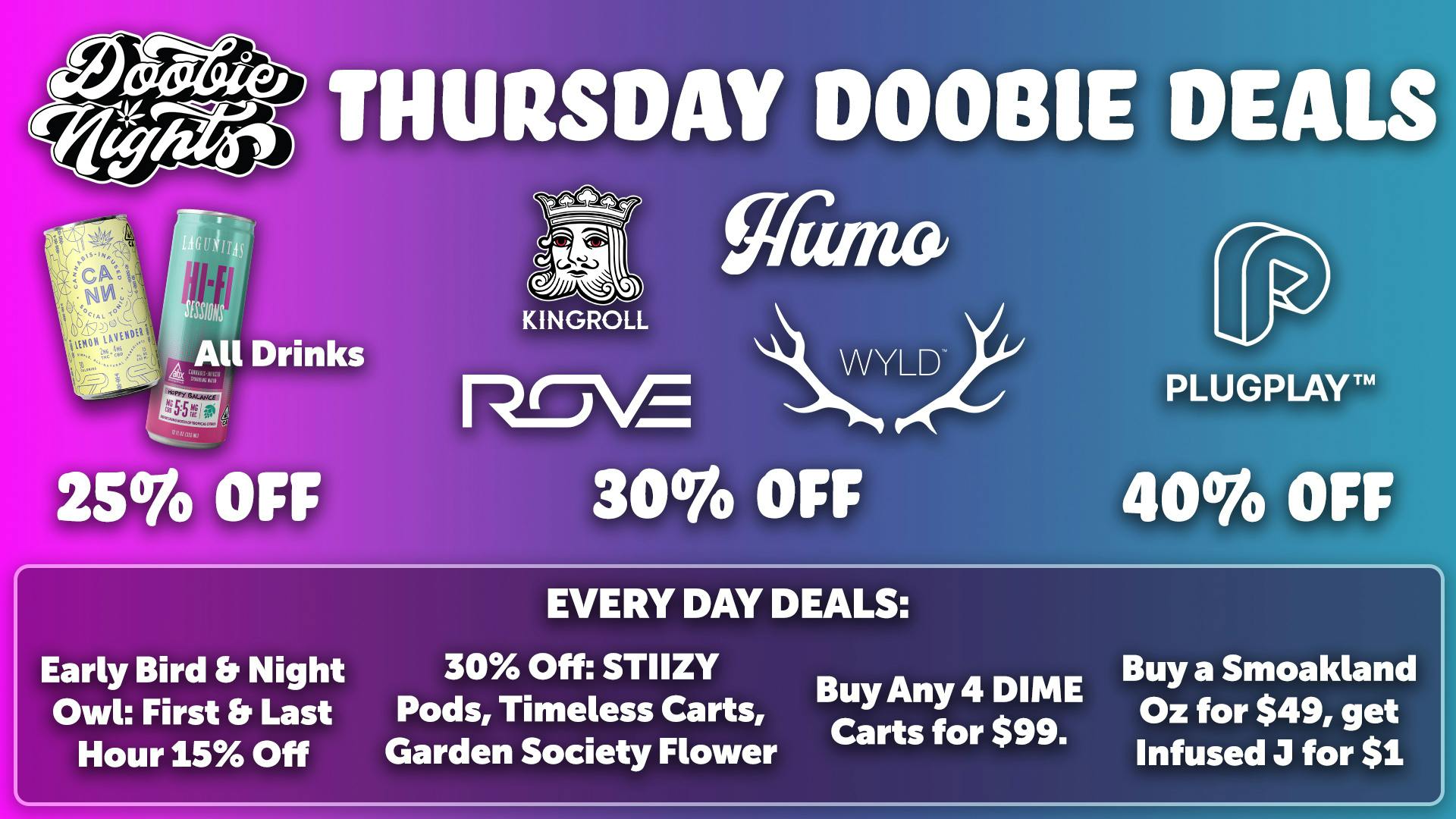 Doobie Nights Thursday Doobie Deals
