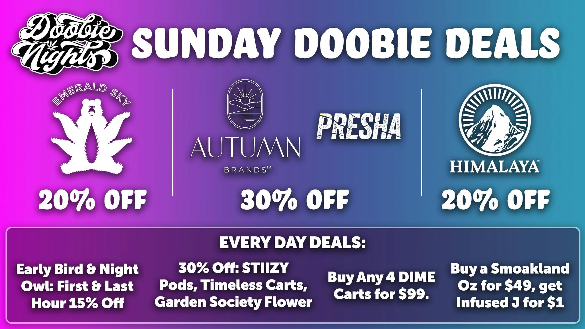 Doobie Nights Sunday Doobie Deals