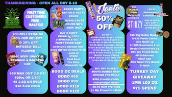 Space Station Cannabis Thanksgiving Day Open All Day 8AM-10PM