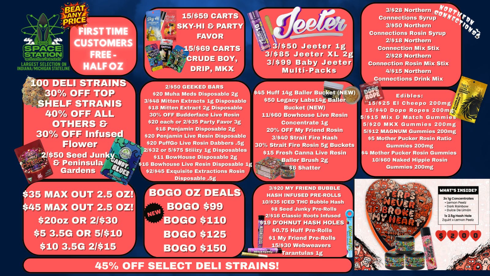 Space Station Cannabis New Deli Drop! $15 or 2/$25 Apple Fritter OZ's!