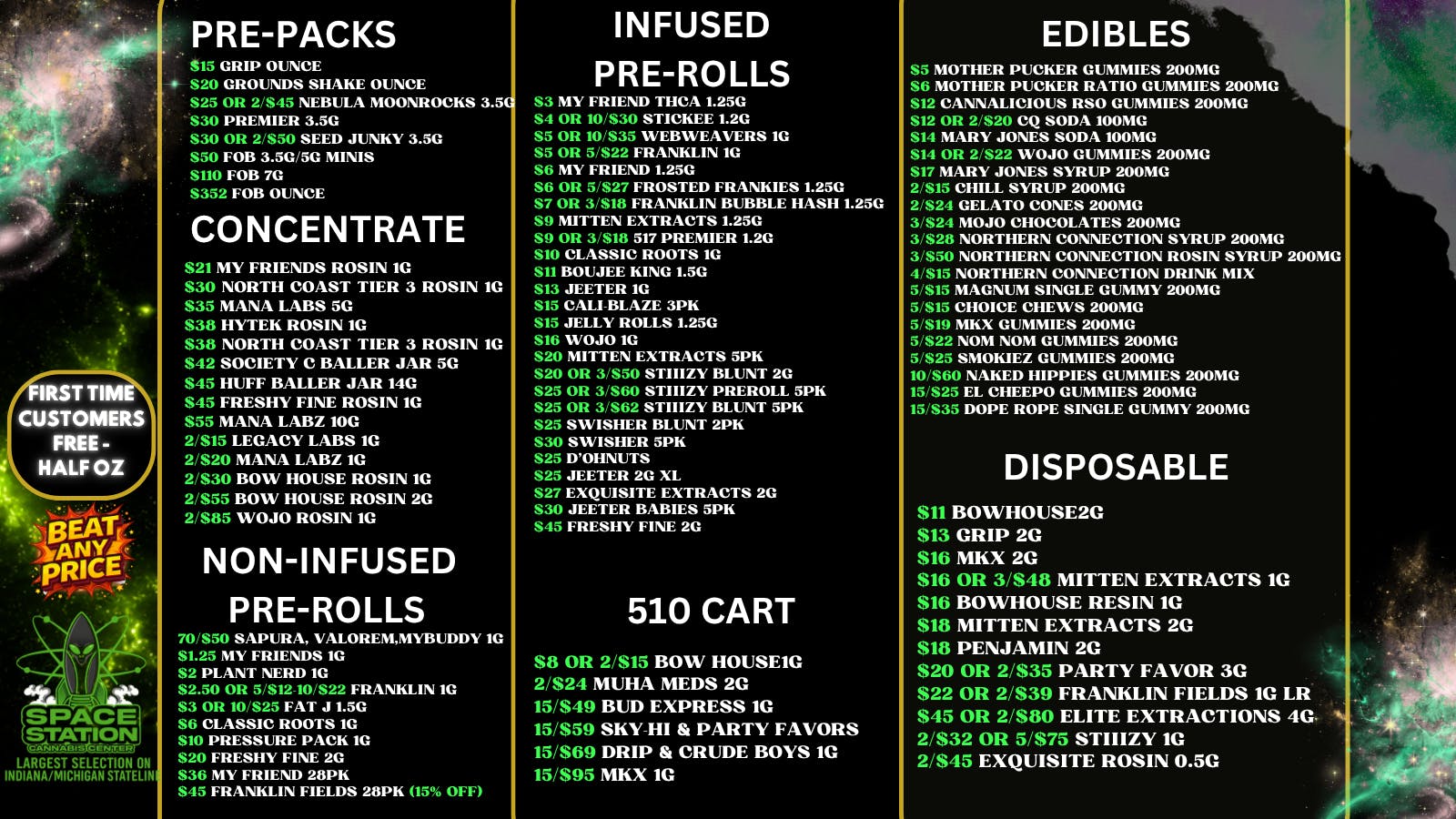 Space Station Cannabis Bring on the Summer! Match Any Deal!