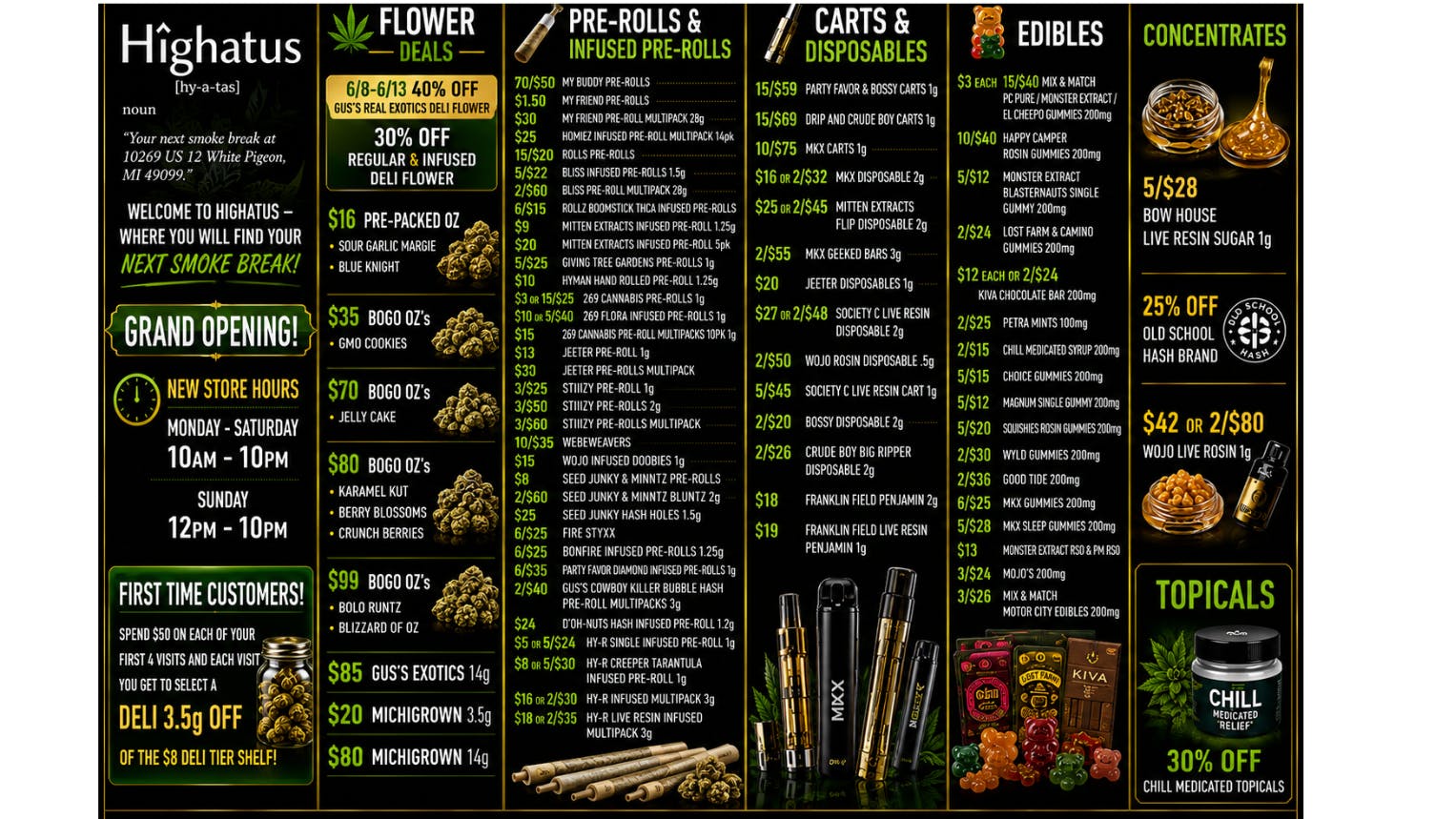 Highatus 40% OFF GUS'S REAL EXOTICS DELI FLOWER 6/8-6/13