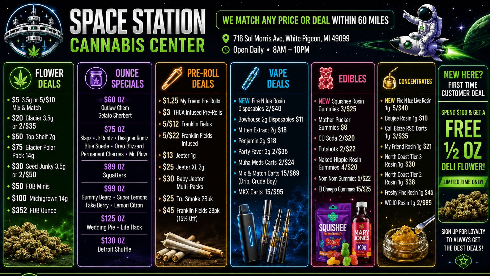 Space Station Cannabis Deal Out of This World! Match Any Price!