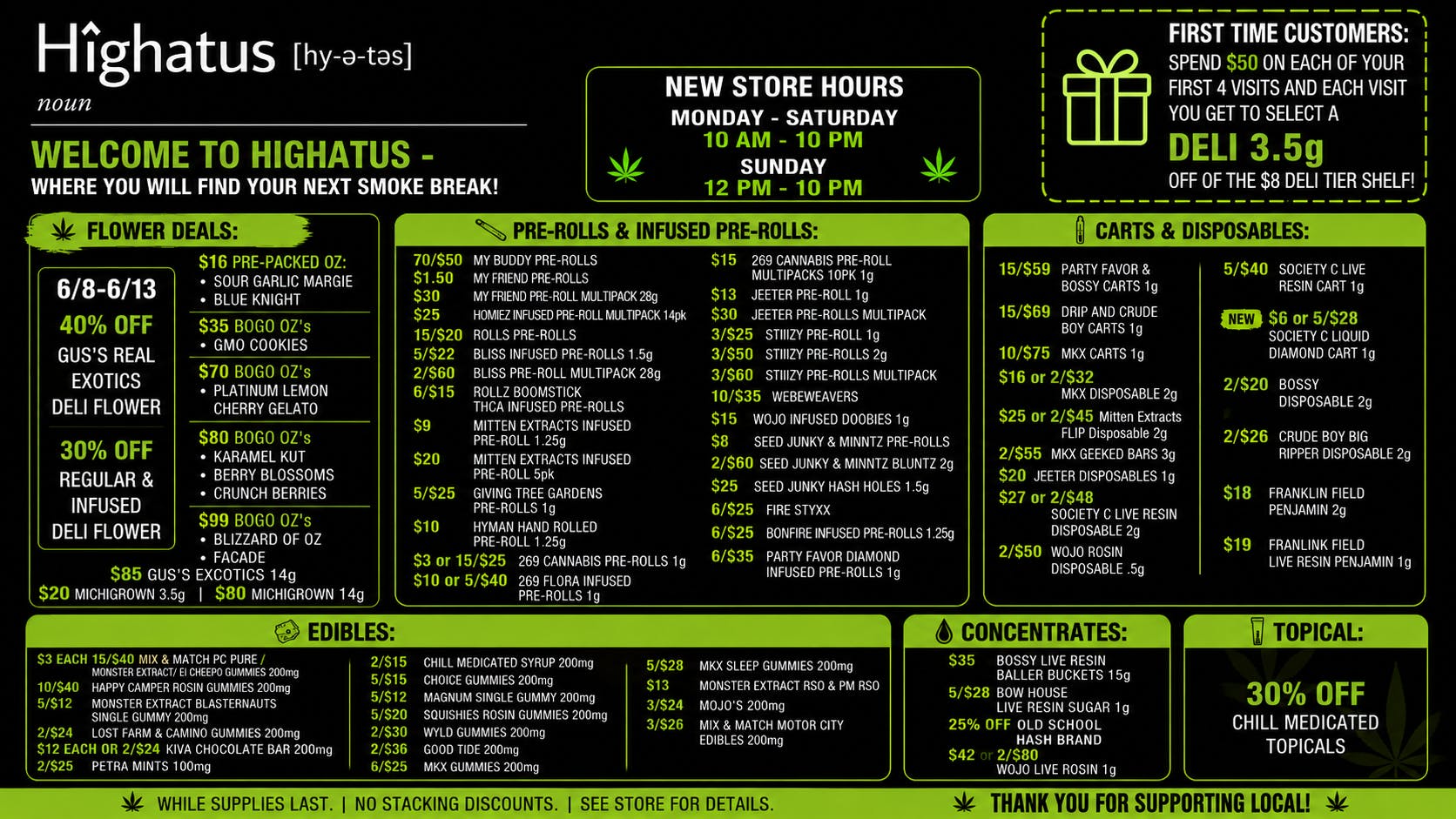 Highatus 40% OFF GUS'S REAL EXOTICS DELI FLOWER 6/8-6/13