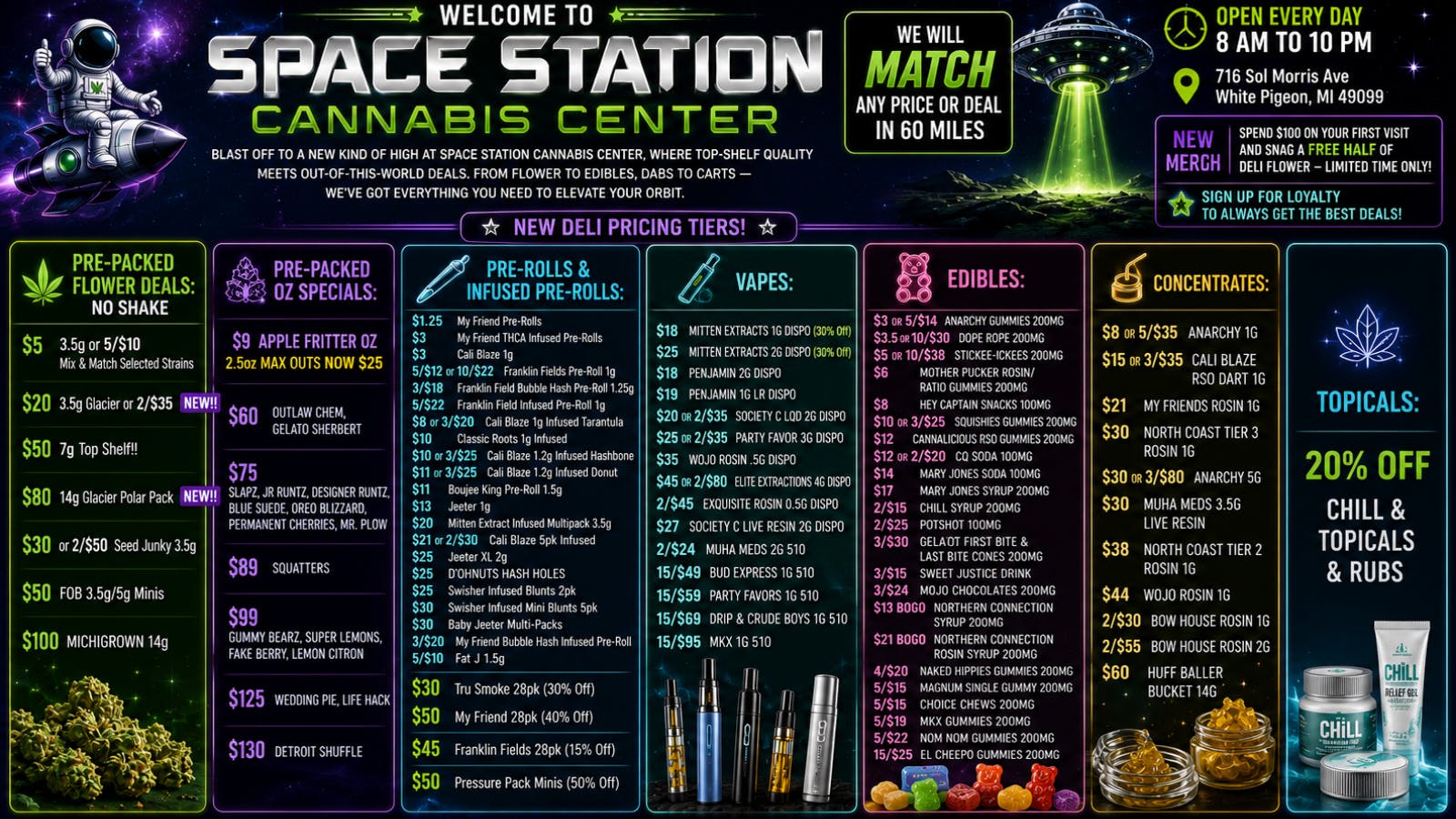 Space Station Cannabis Deal Out of This World! Match Any Price!