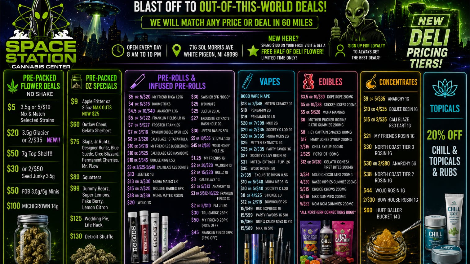 Space Station Cannabis Independence Day Weekend! Best Deals In the Galaxy