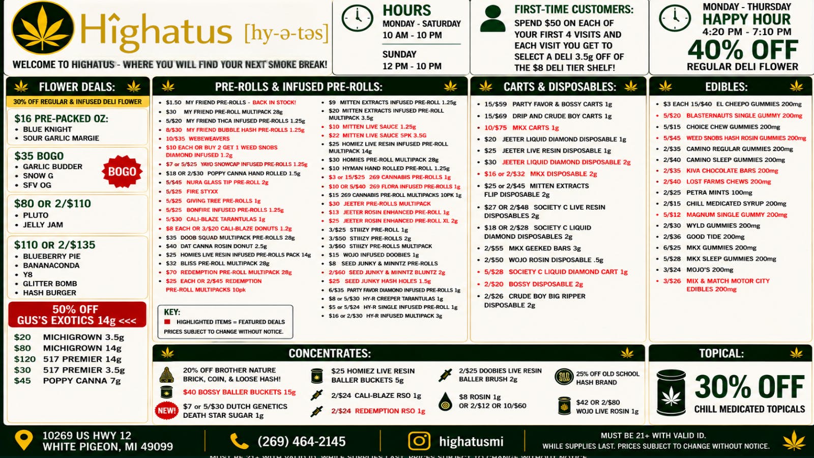 Highatus NEW DROPS, BEST DELI, BEST DEALS!