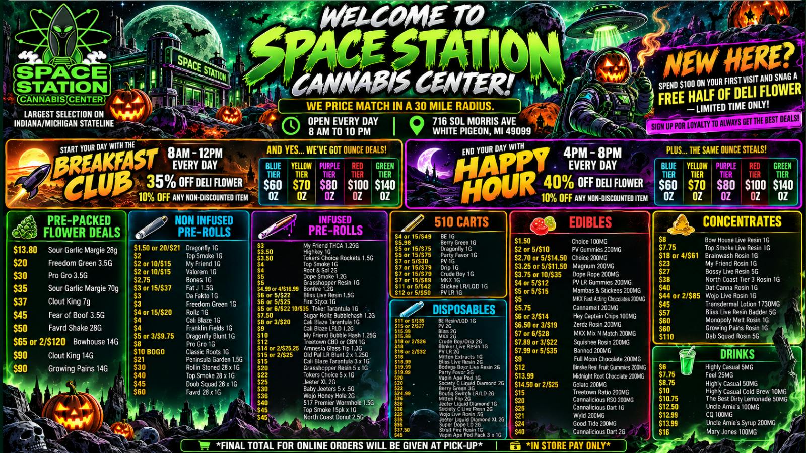 Space Station Cannabis ONE YEAR ANNIVERSARY HALLOWEEN WEEKEND!