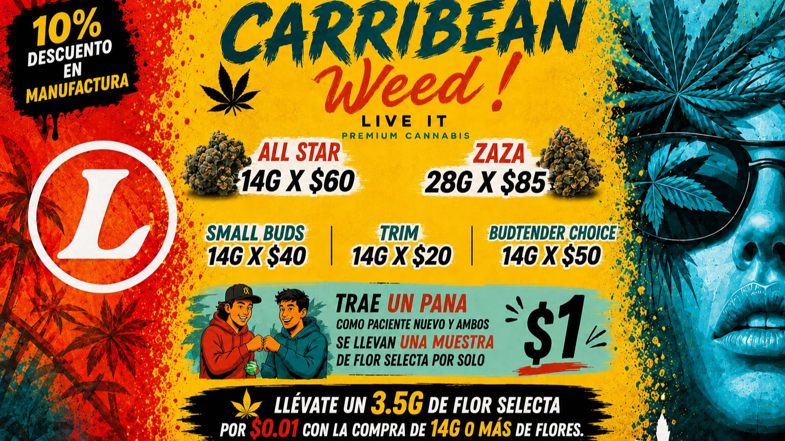 Caribbean Weed OZ DESDE $60!!! SB DEAL🔥