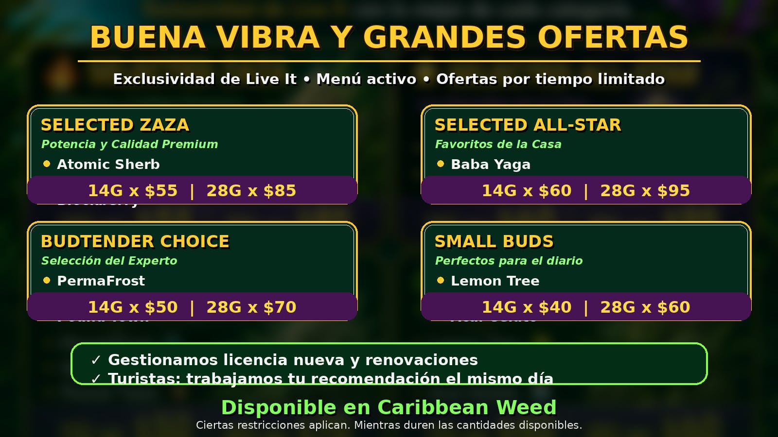 Caribbean Weed 🔥 ¡ESPECIALES DE VERANO EN CARIBBEAN WEED! 🔥