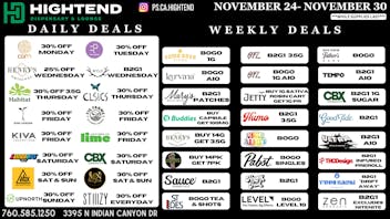 Hightend Dispensary & Lounge SHOP DEALS, 20% FTP, 5% REWARDS