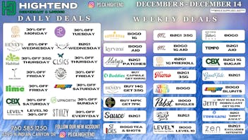 Hightend Dispensary & Lounge SHOP DEALS, 20% FTP, 5% REWARDS