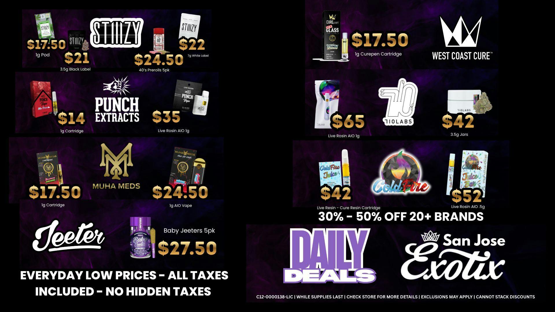 Exotix Weed Dispensary San Jose EXOTIX SJ 20+ BRANDS 20% - 50% OFF DAILY