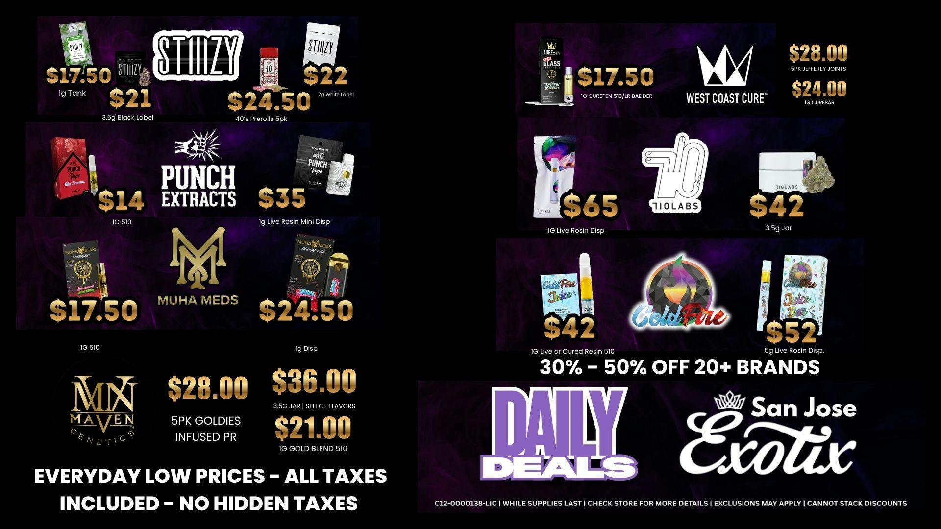Exotix Weed Dispensary San Jose EXOTIX SJ 20+ BRANDS 20% - 50% OFF DAILY