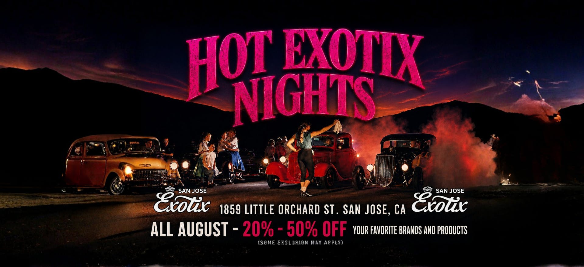 Exotix Weed Dispensary San Jose HOT EXOTIX NIGHTS ALL AUGUST 20% - 50% OFF SELECT