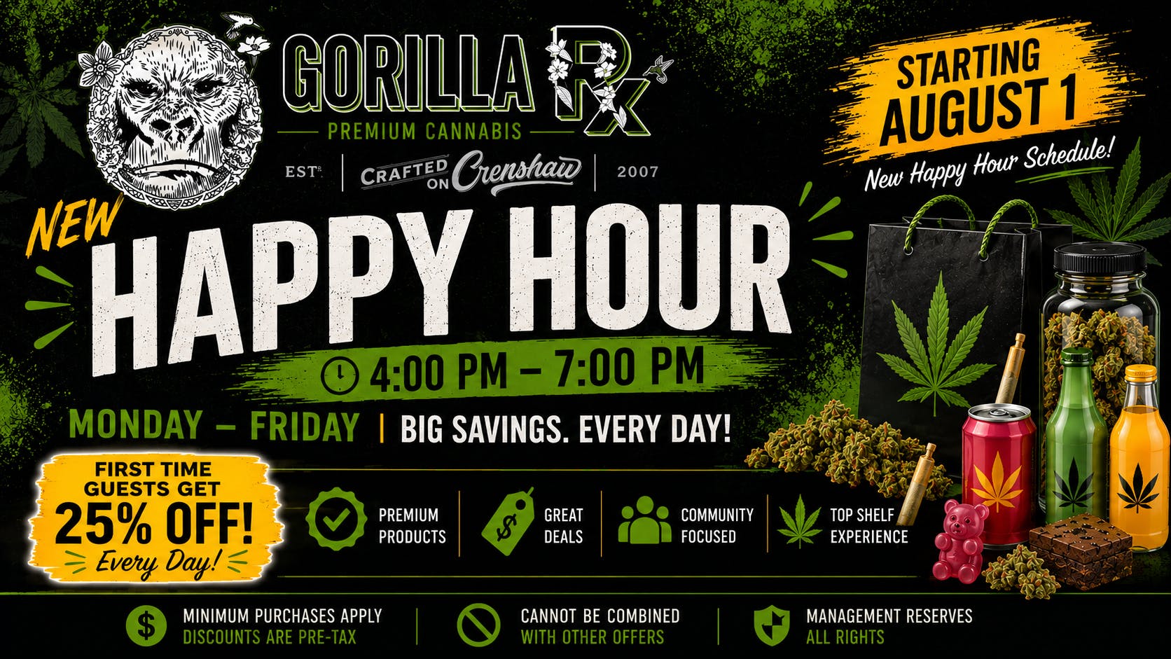 GOOD TIMES CRENSHAW HAPPY HOUR AT GRX ! FTP 25% OFF