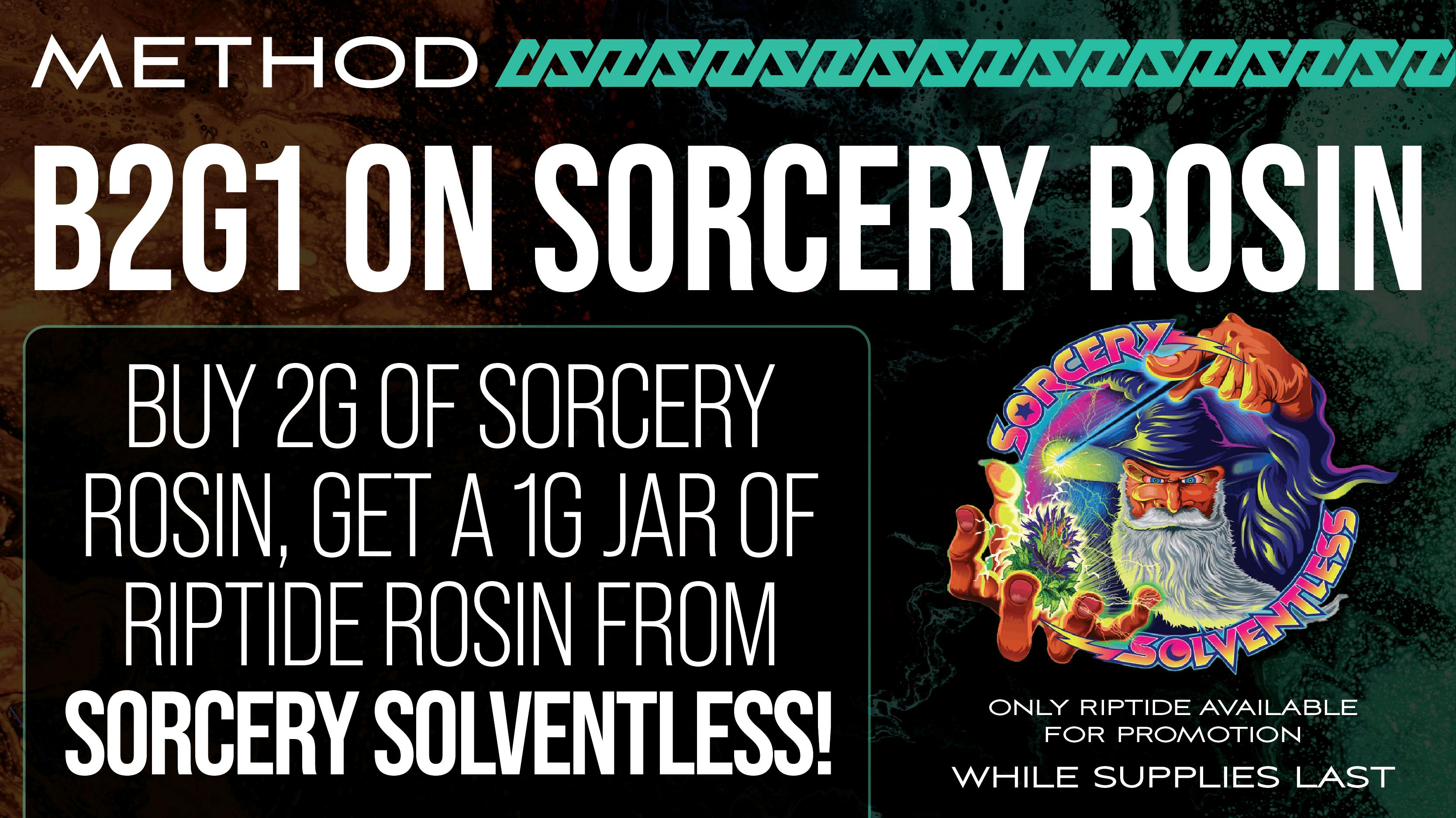 Method B2G1 ON SORCERY SOLVENTLESS ROSIN