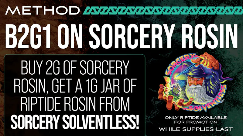 Method B2G1 ON SORCERY SOLVENTLESS ROSIN