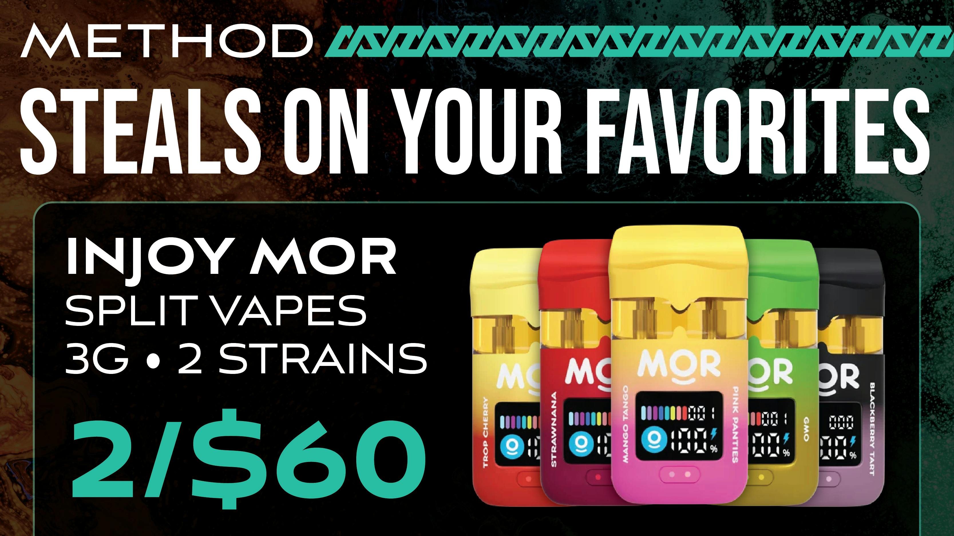 Method INJOY MOR 3G SPLIT VAPE | 2/$60 OTD!