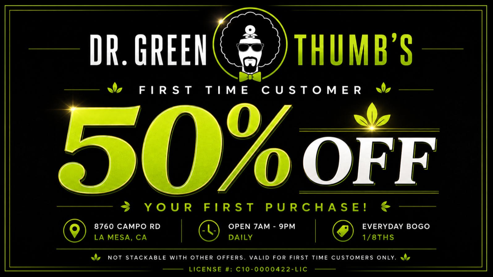Dr Greenthumb's San Diego 50% OFF FIRST TIME CUSTOMERS