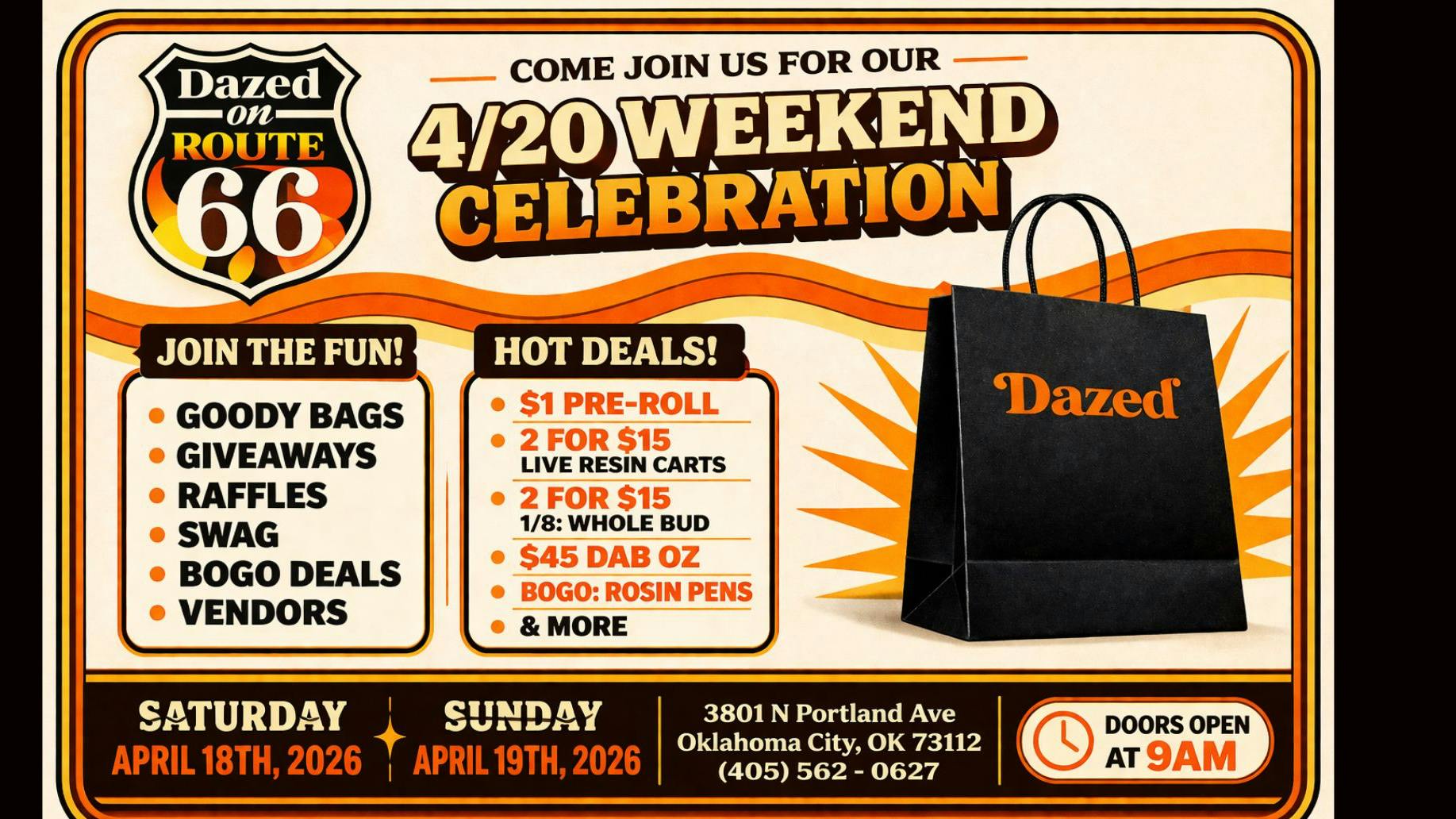 Dazed on Route 66 4/20 ALL WEEKEND LONG