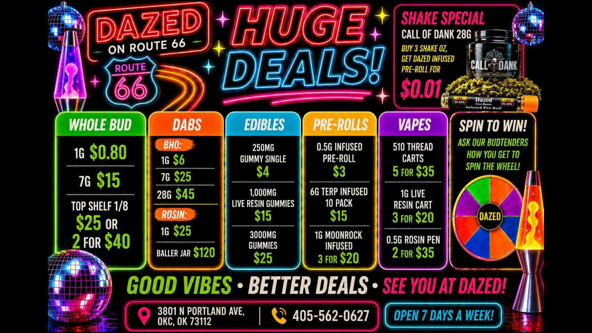 Dazed on Route 66 GROOVY VIBES. INSANE DEALS.