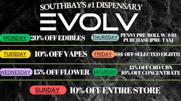 EVOLV Cannabis Wednesdays - 15% OFF Flower