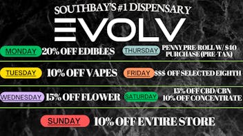 EVOLV Cannabis Wednesdays - 15% OFF Flower