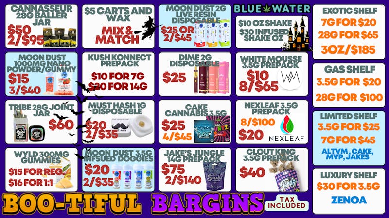 Blue Water - Norman $65 EXOTIC OZ!$10 OZ!$5 CARTS! BOOTIFUL DEALS!