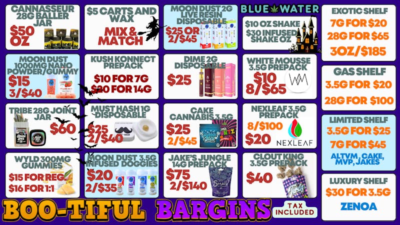 Blue Water - Norman $65 EXOTIC OZ!$10 OZ!$5 CARTS! BOOTIFUL DEALS!
