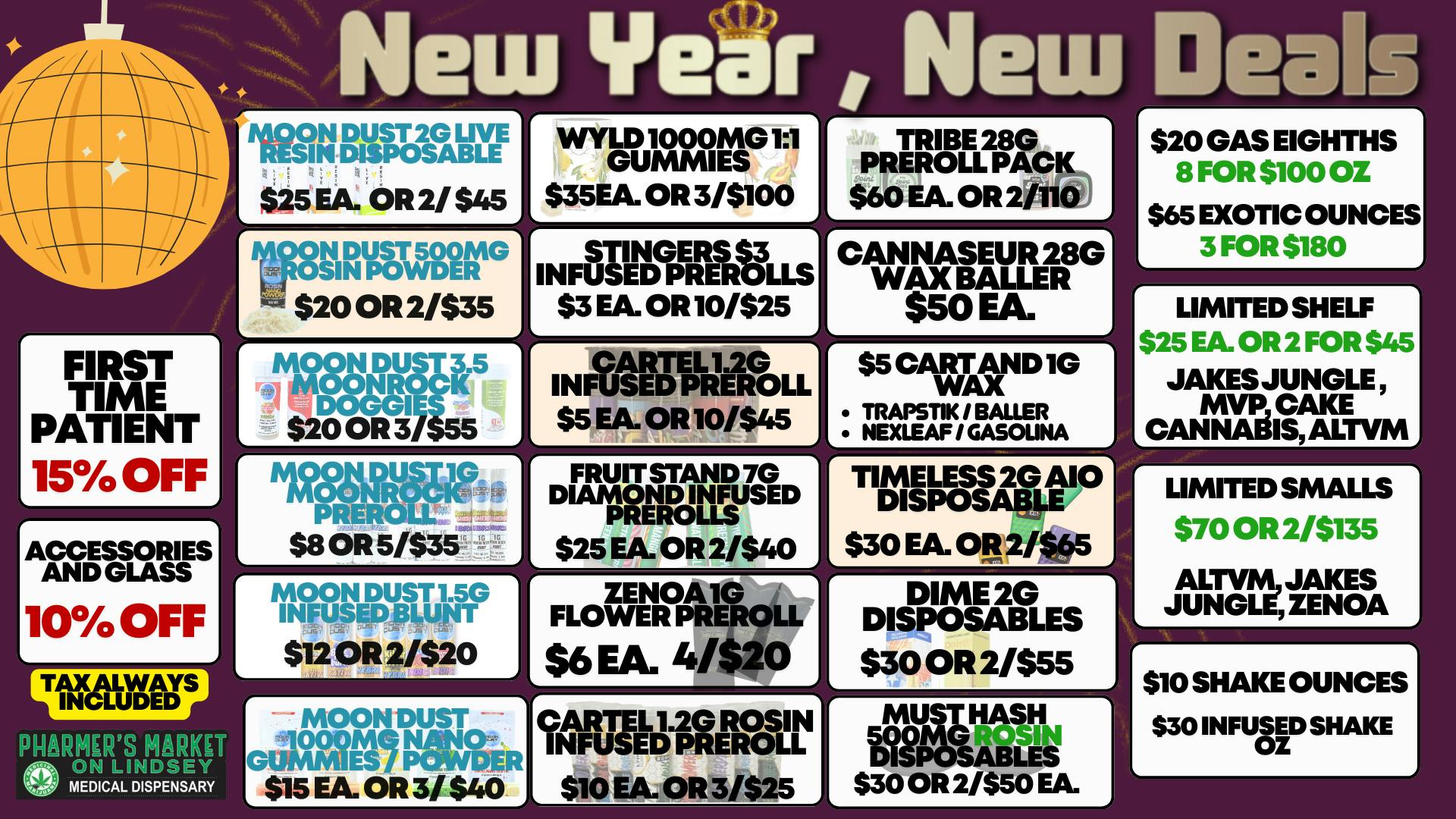 Pharmer's Market - Norman NEW YEAR NEW DEALS!$65 OZ!$5 CARTS