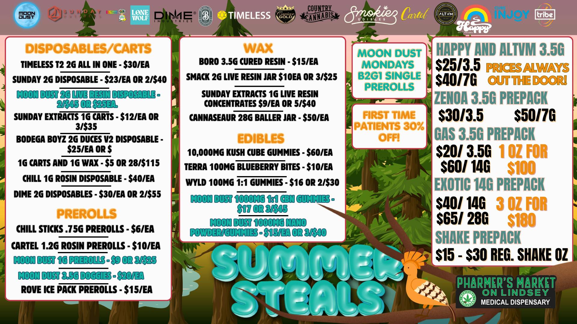 Pharmer's Market - Norman SUMMER TIME STEALS☀️$65 OZ!☀️$5 CARTS/WAX!☀️