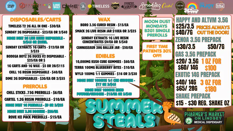 Pharmer's Market - Norman SUMMER TIME STEALS☀️$65 OZ!☀️$5 CARTS/WAX!☀️
