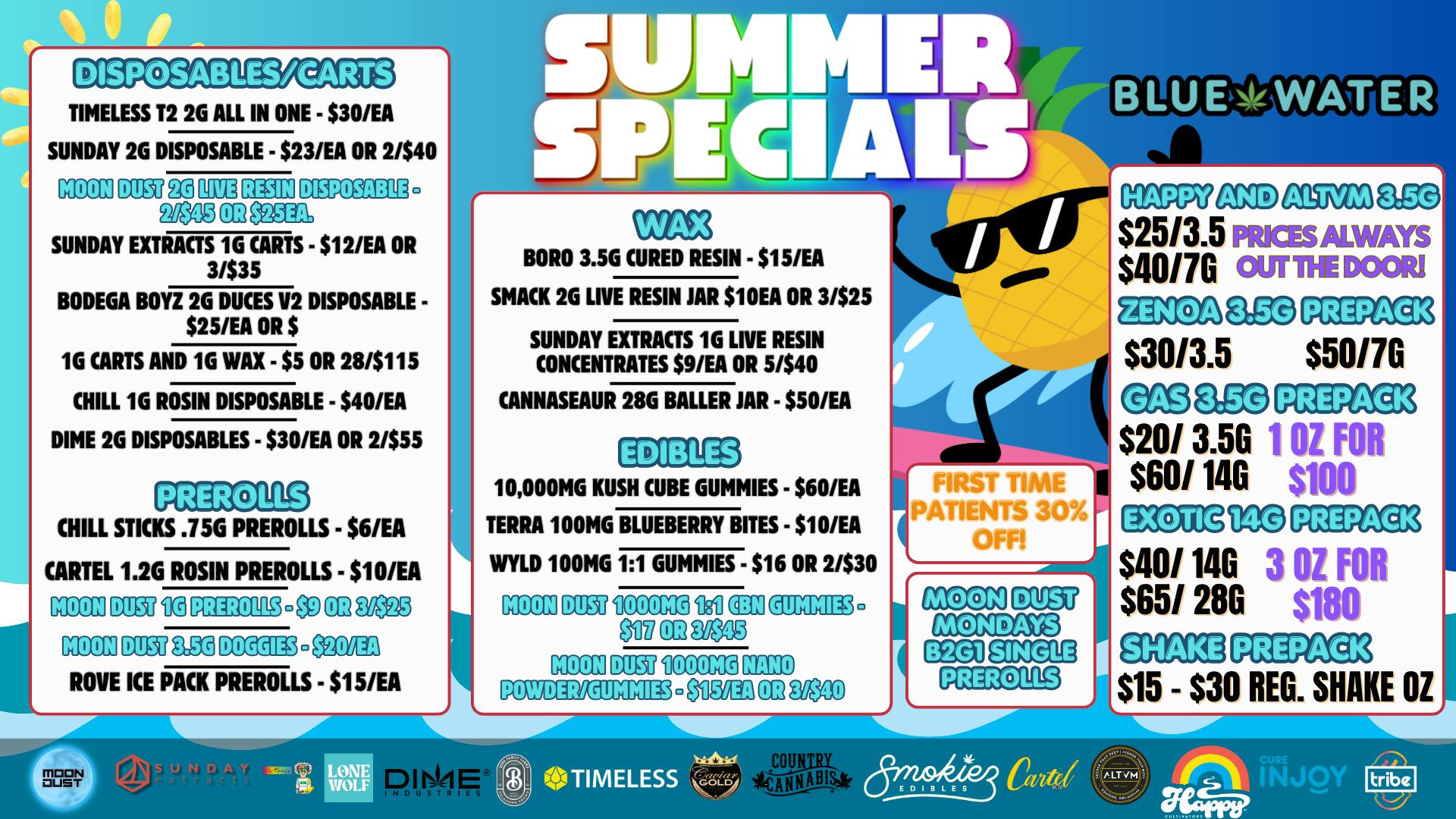 Blue Water - Norman SUMMER SPECIALS ☀️$65/OZ☀️$5 CARTS/WAX☀️
