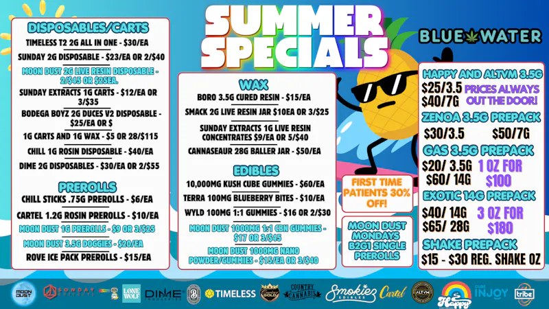 Blue Water - Norman SUMMER SPECIALS ☀️$65/OZ☀️$5 CARTS/WAX☀️