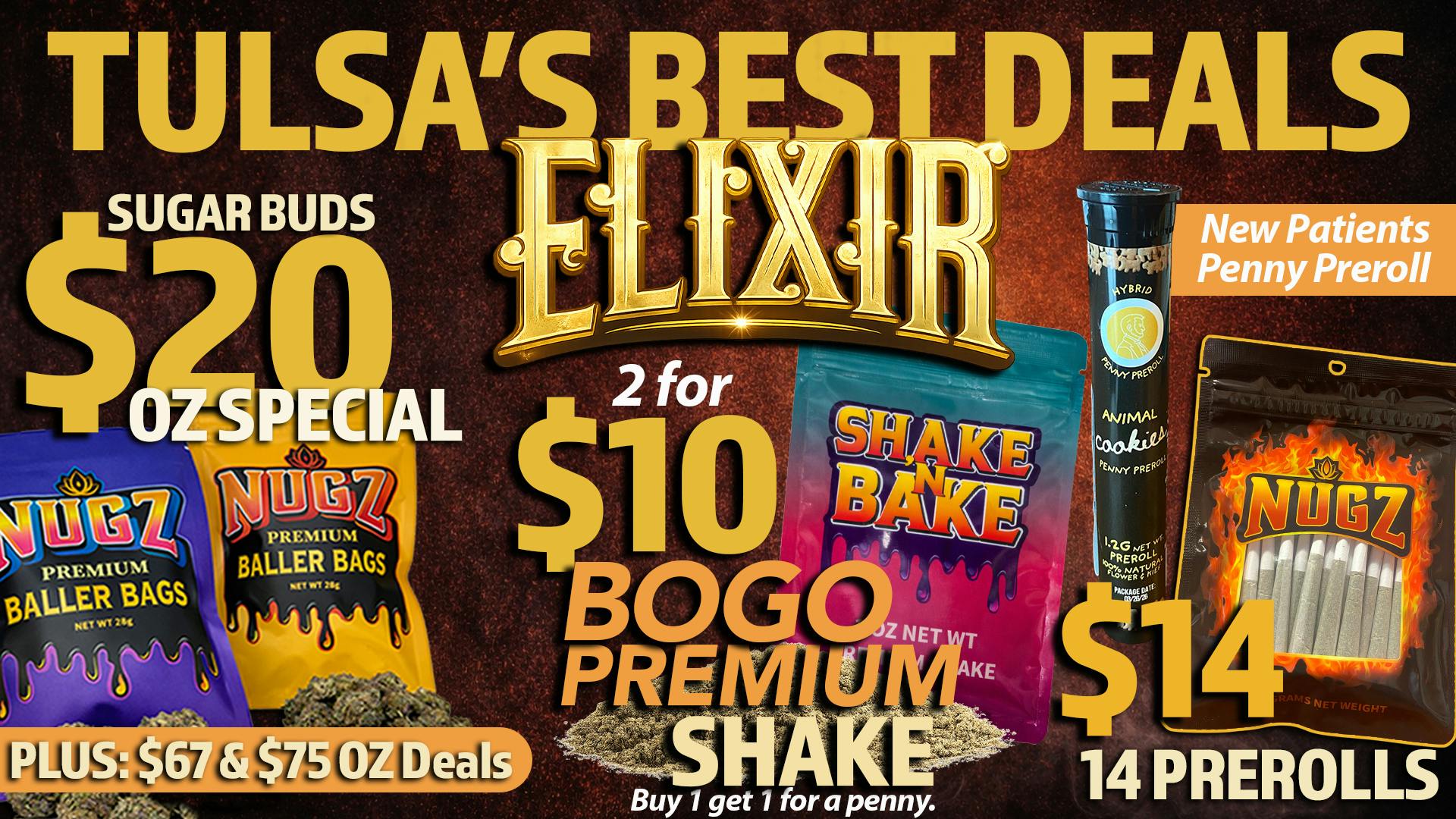 Elixir Dispensary 🔥 $20oz Sugarbuds• $14/14 Prerolls!! & More!