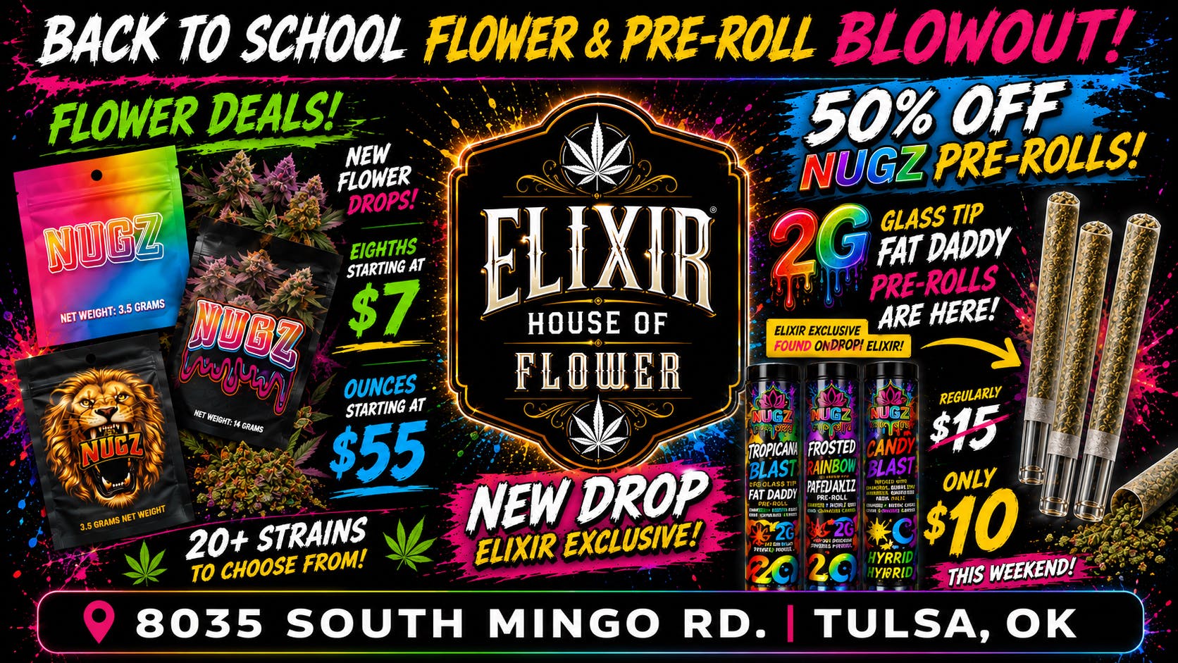 Elixir Dispensary BLOWOUT SALE! 50% off Nugz Infused Prerolls