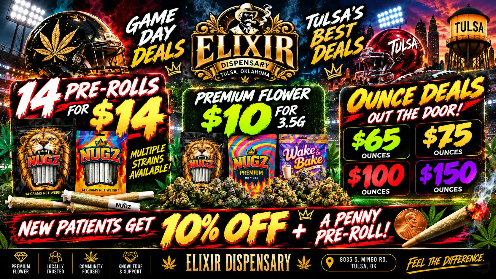 Elixir Dispensary FLOWER BLOWOUT SALE! $5/1/8, $40 half