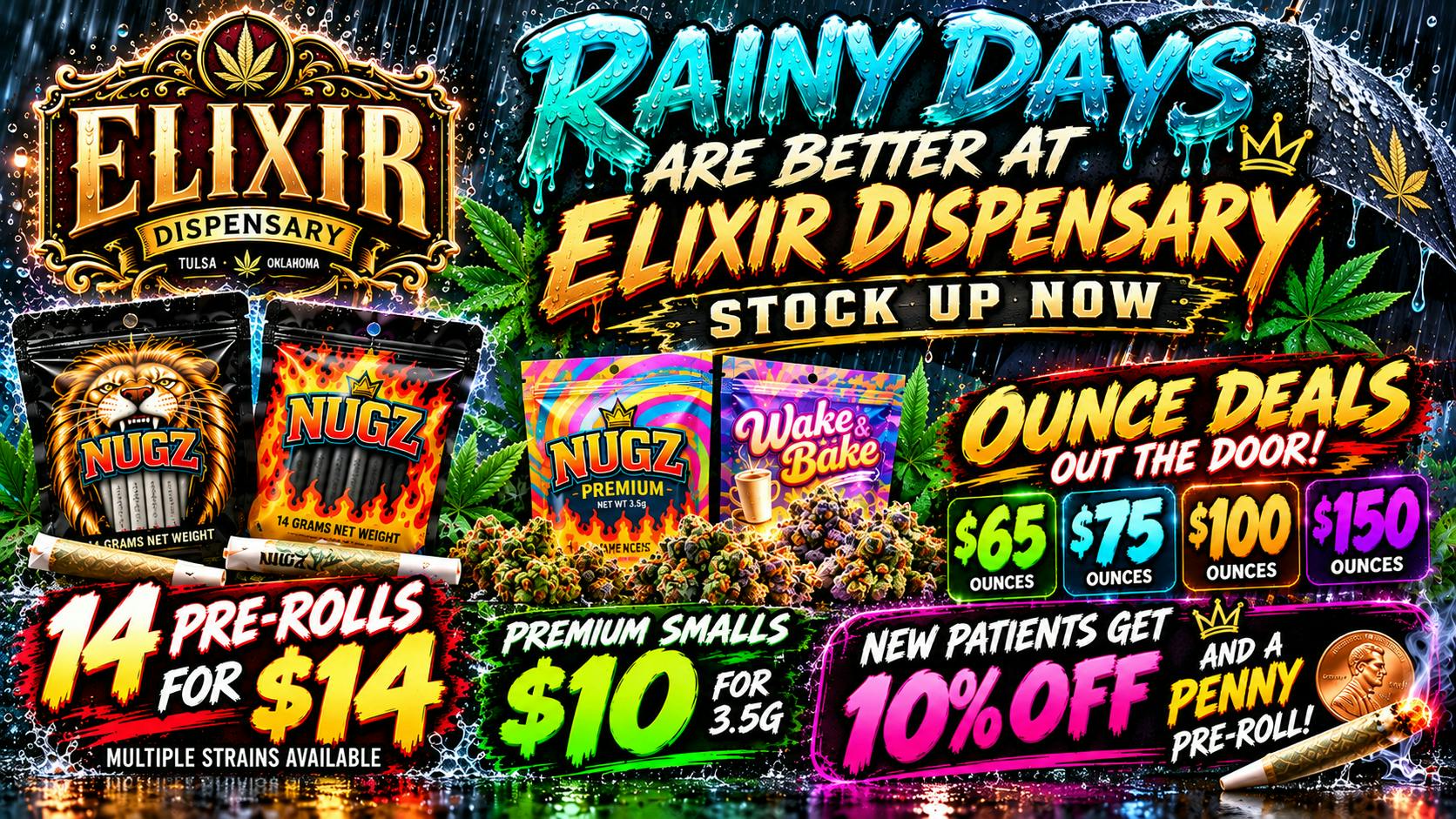 Elixir Dispensary FLOWER BLOWOUT SALE! $10/1/8, $40 half