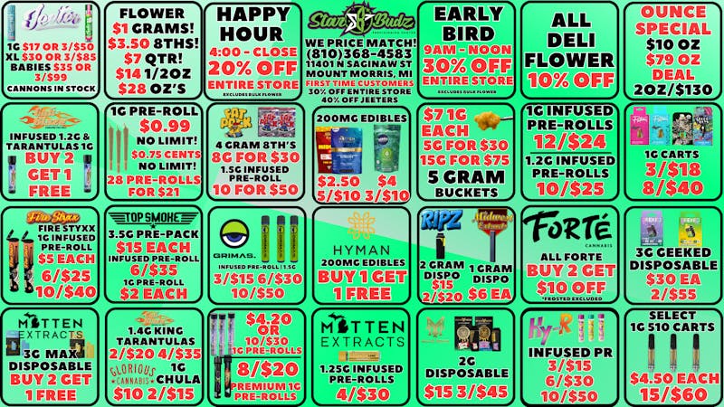 Star Budz - Mt Morris - Delivery CAN'T MAKE IT? WE DELIVER!