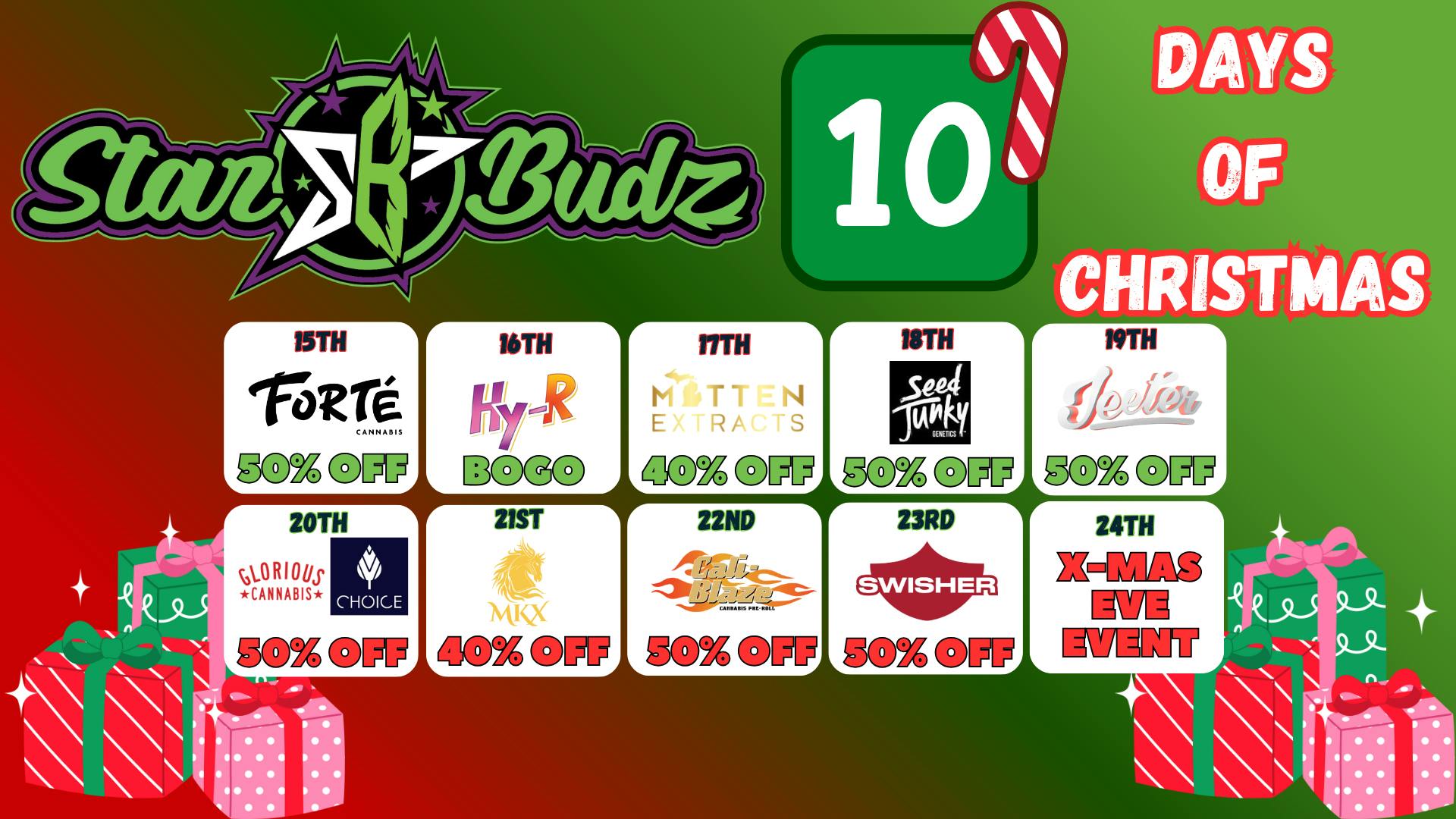 Star Budz - Flint - NOW OPEN! STAR BUDZ FLINT | 10 DAYS OF CHRISTMAS
