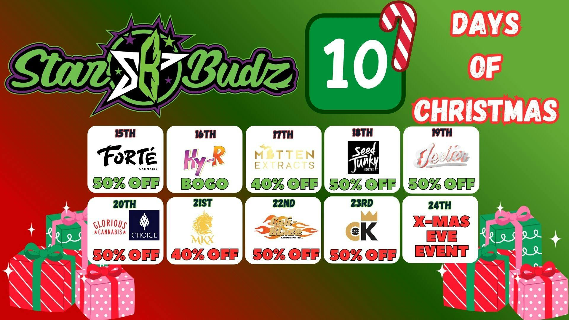 Star Budz - Mt Morris 10 DAYS OF CHRISTMAS!