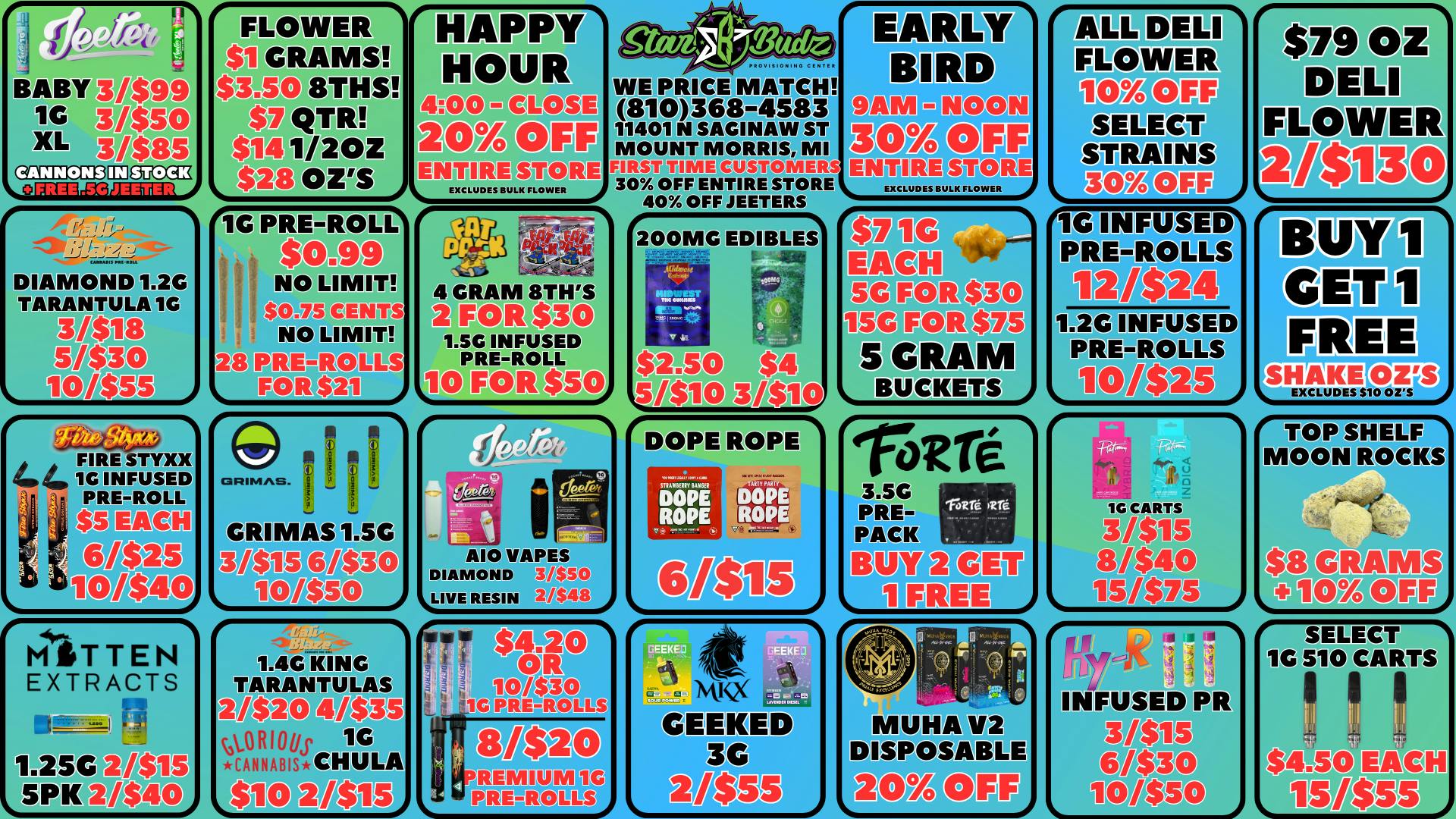 Star Budz - Mt Morris - Delivery CAN'T MAKE IT? WE DELIVER!