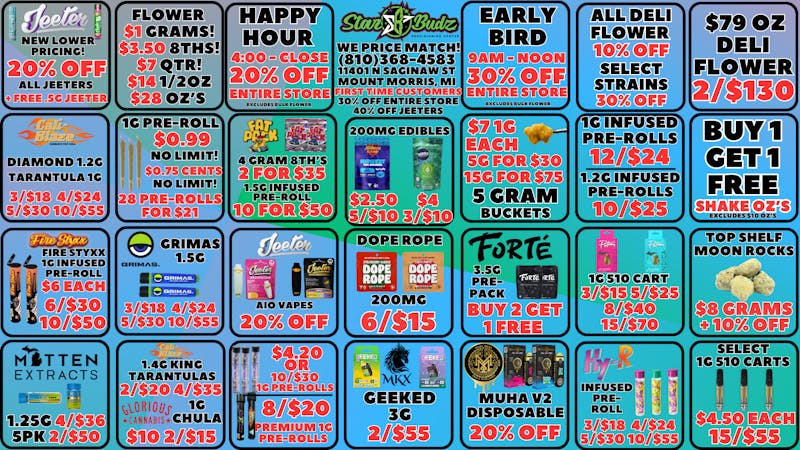 Star Budz - Mt Morris - Delivery CAN'T MAKE IT? WE DELIVER!