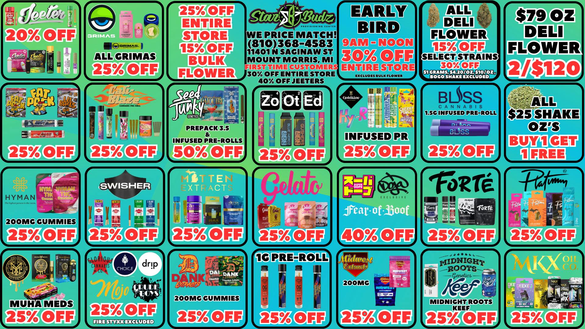 Star Budz - Mt Morris 25% OFF ENTIRE STORE