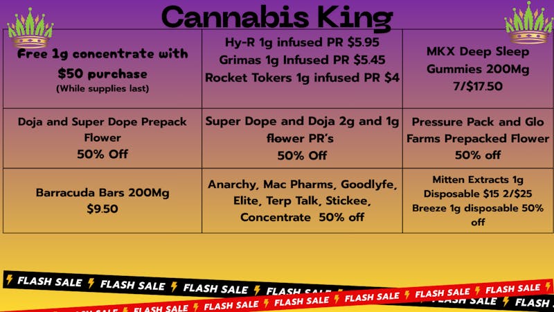 Cannabis King - Burton goodlyfe infused PR $1.75